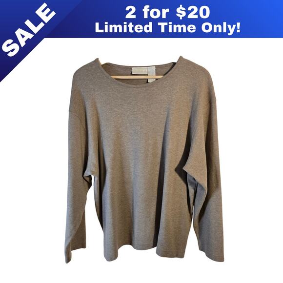 [Sale: 2 for $20!] Elisabeth by Liz Claiborne Gray Long Sleeve, Size M 0300 - Picture 1 of 9